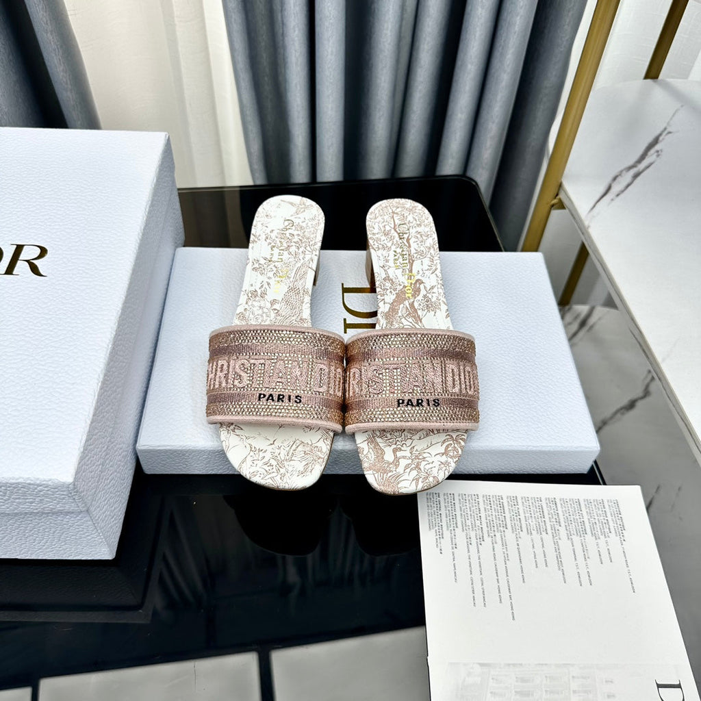 DIOR CD Mule Dway Heeled Slide 45mm Style 81